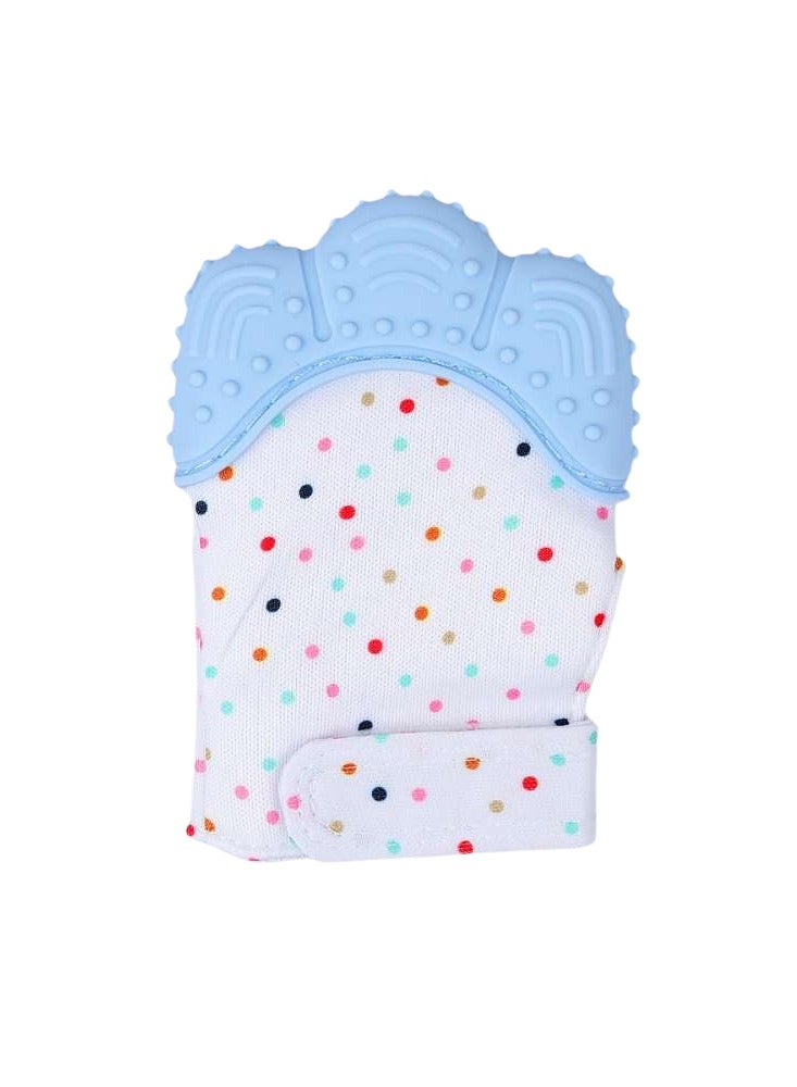 Baby Teething Mitten Blue – Soothing Silicone Glove 