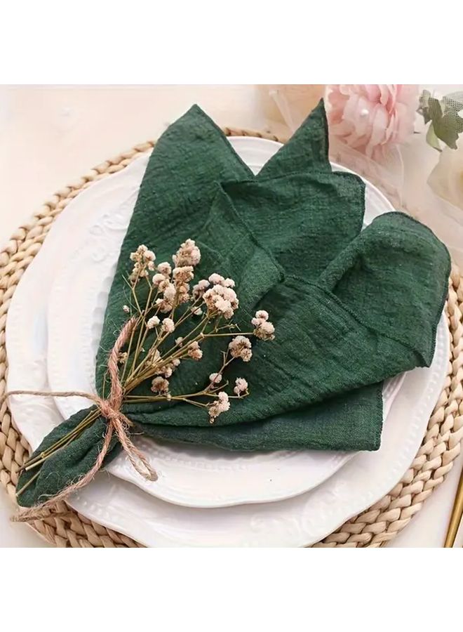 6 Pcs Green Bohemian Style Square Cloth Napkins 16 93x16 93 Inches Washable - Image 3
