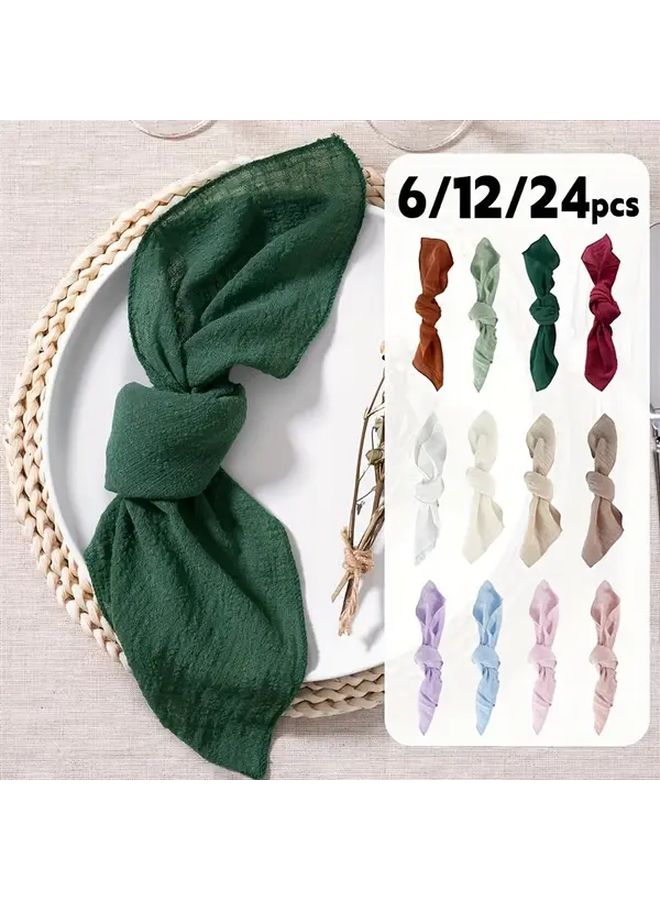 6 Pcs Green Bohemian Style Square Cloth Napkins 16 93x16 93 Inches Washable - Image 2