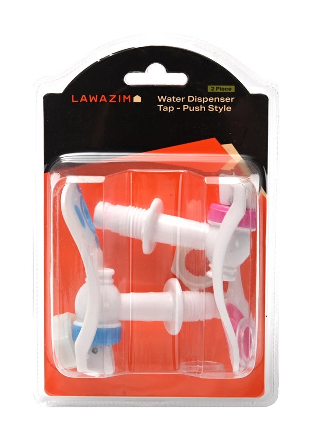 LAWAZIM Water Dispenser Tap - Push Style 2 Piece - Faucet Tap Replacement with Washers and Nuts, Hot & Cold Reusable Spigot Set for Water Coolers, Beverage Dispensers, Jugs, and Drinking Fountains - Image 5