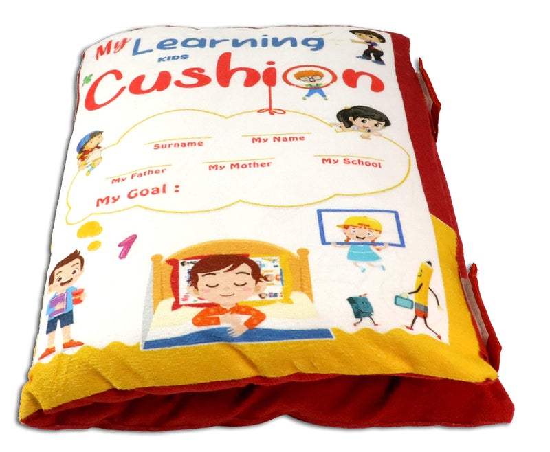 Keshav Creation™ Learning Pillow, Kids Number Pillow, Kids Pillow, Book Pillow, ABC Pillow, Nursery Pillow - Red Colour - Image 1