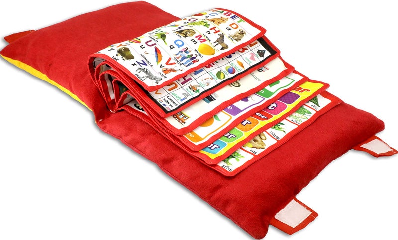 Keshav Creation™ Learning Pillow, Kids Number Pillow, Kids Pillow, Book Pillow, ABC Pillow, Nursery Pillow - Red Colour - Image 3