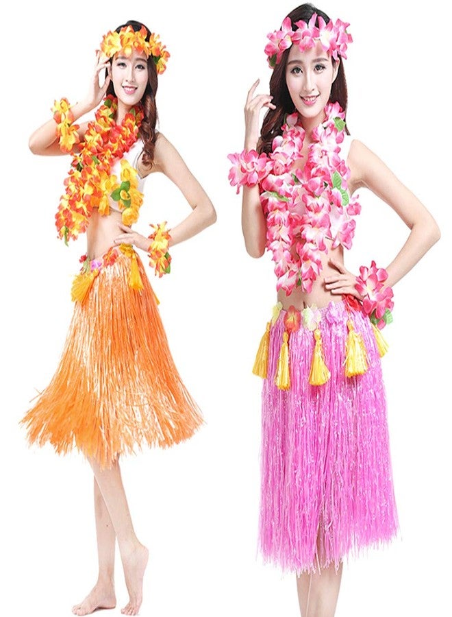 Kinteshun Hawaiian Leis set,Thickened Artificial Flower Luau Necklace Bracelet Headband Garland Lei Set for Tropical Beach Theme or Halloween Holiday Party Decoration Costume Supplies (purple) - Image 5