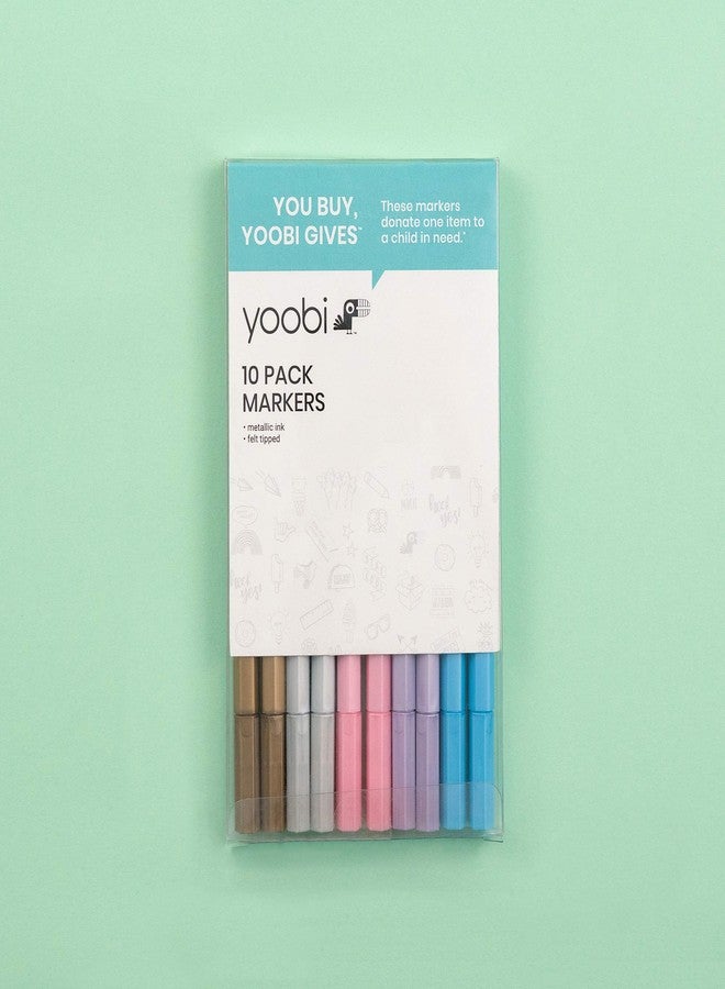 Yoobi | Felt Tip Marker Set | Metallic | Non-Toxic | Multicolor Pack of 10 - Image 4