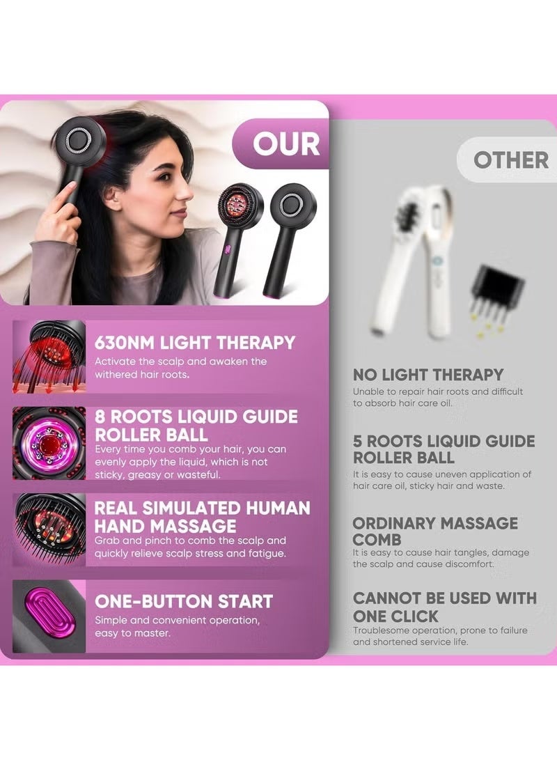 GENNEXT Scalp Massager Brush with Oil Applicator, Cordless Electric Hair Scalp Massager, Shiatsu Head Massage, IPX7 Waterproof, Portable Deep Head Massager Comb For Hair Growth & Head Relaxation. - Image 4