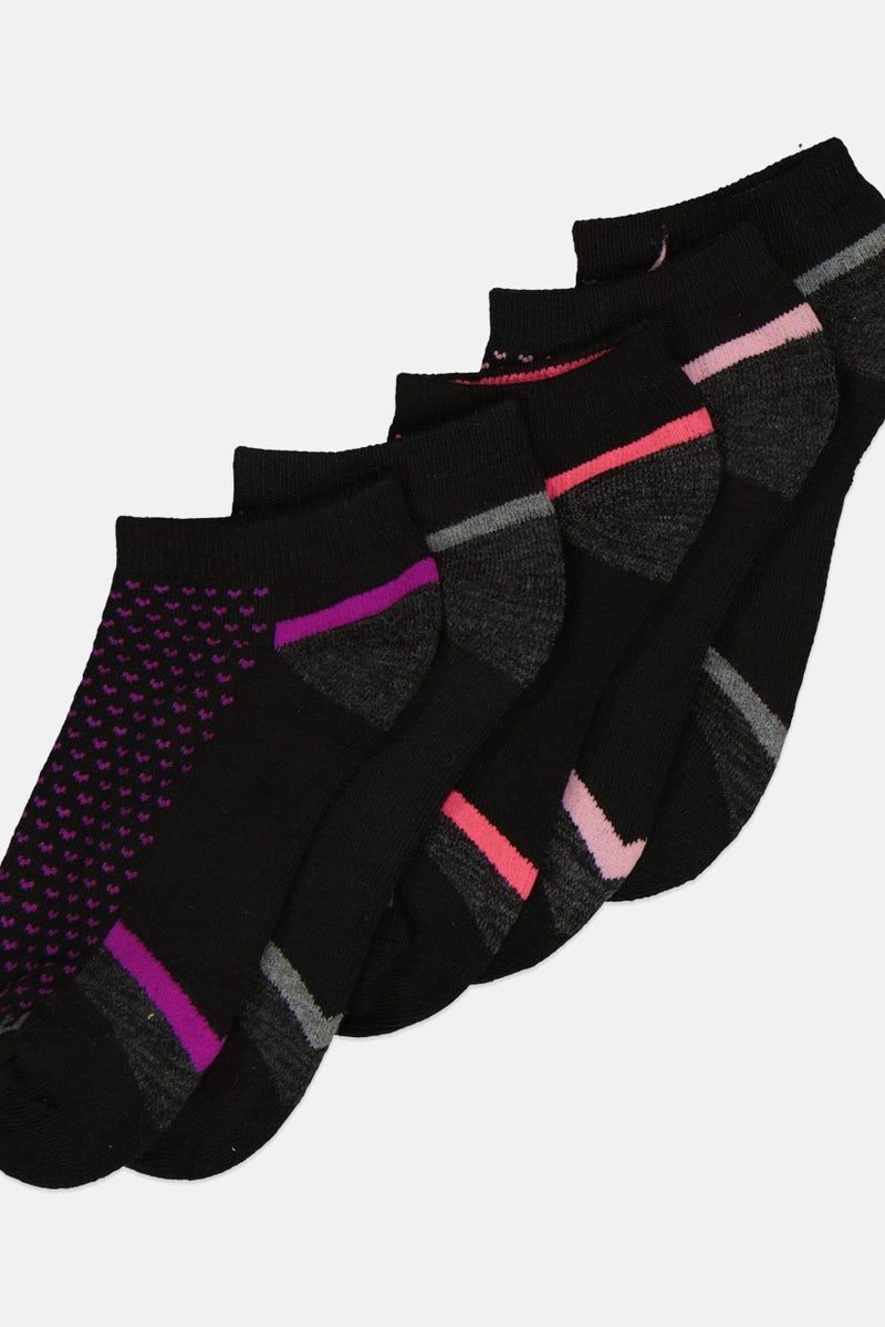 Reebok Women 6 Pair Brand Logo  Low Cut Socks, Multicolor - Image 2