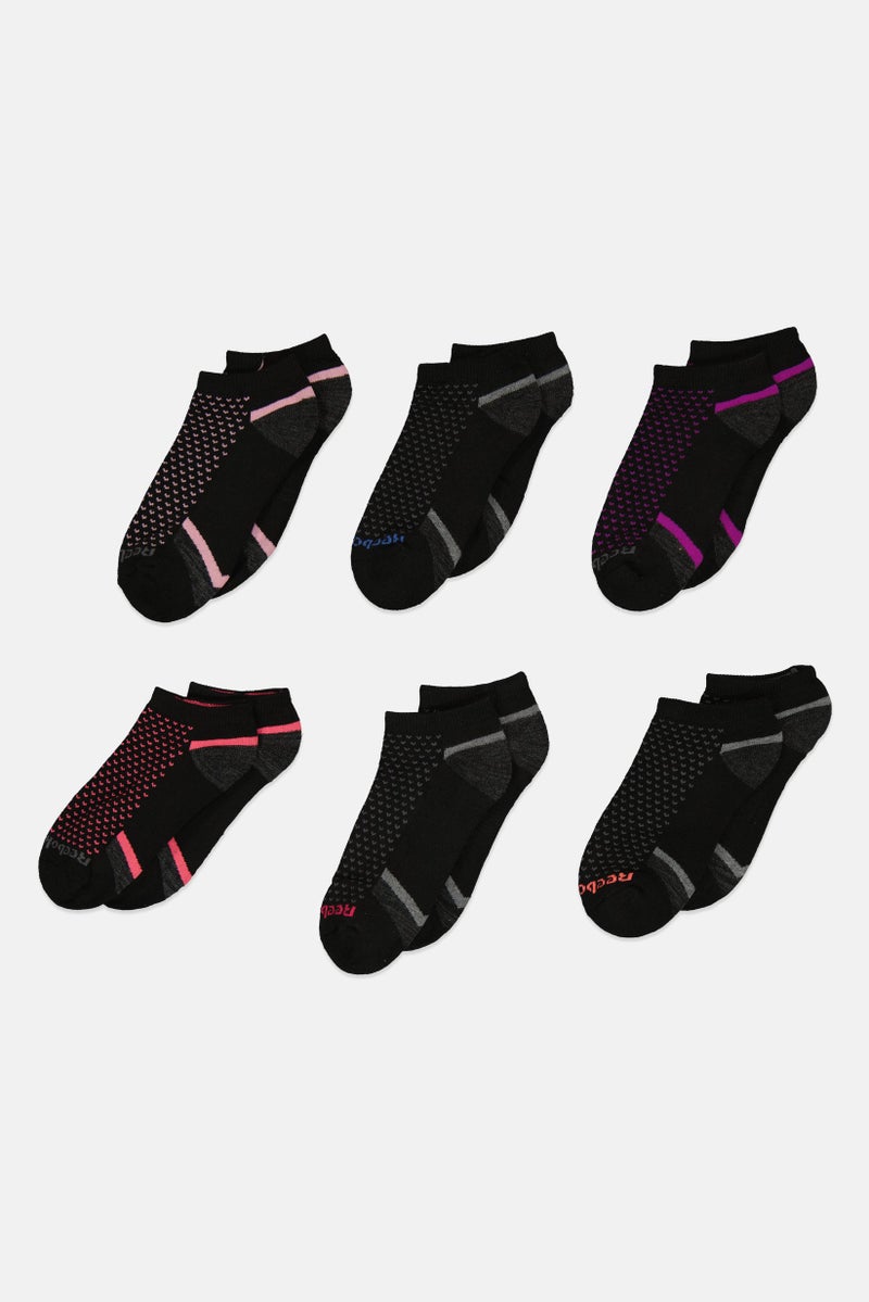 Reebok Women 6 Pair Brand Logo  Low Cut Socks, Multicolor - Image 1