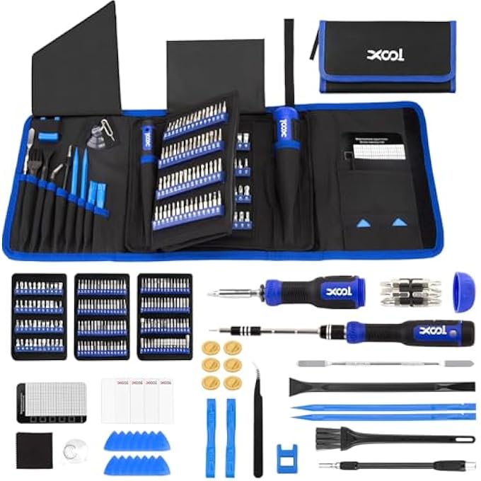 rayihni 200 IN 1 PRECISION SCREWDRIVER KIT, ELECTRONICS REPAIR TOOL MAGNETIC DRIVER KIT WITH 164 BITS, FLEXIBLE SHAFT, EXTENSION ROD FOR COMPUTER, IPHONE, LAPTOP, PC, PS4, XBOX, NINTENDO - Image 1