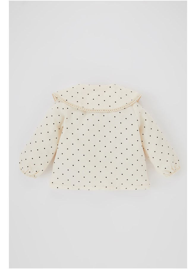 DeFacto - BabyGirl Regular Fit Big Neck Long Sleeve Woven Long Sleeve Shirt - Image 1