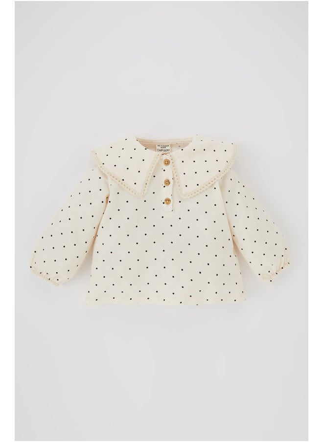 DeFacto - BabyGirl Regular Fit Big Neck Long Sleeve Woven Long Sleeve Shirt - Image 1