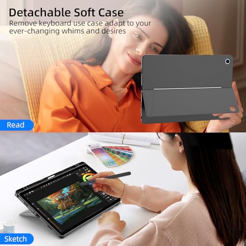 JUQITECH Trackpad Keyboard Case for Samsung Galaxy Tab A9 Plus 5G 11 Inch 2023, A9+ Tablet Protective Smart Case Kickstand Magnetic Detachable Wireless Touchpad Backlit Keyboard SM-X210/X216/X218 - Image 3