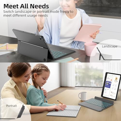 JUQITECH Trackpad Keyboard Case for Samsung Galaxy Tab A9 Plus 5G 11 Inch 2023, A9+ Tablet Protective Smart Case Kickstand Magnetic Detachable Wireless Touchpad Backlit Keyboard SM-X210/X216/X218 - Image 2