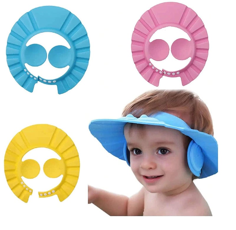 GLOWICK Adjustable Safe Soft Bathing Shampoo Shower Safe Hair Wash Cap for Children, Baby Bath Cap Shower for Eyes Ear Protection Cap (1Pcs) - Image 3