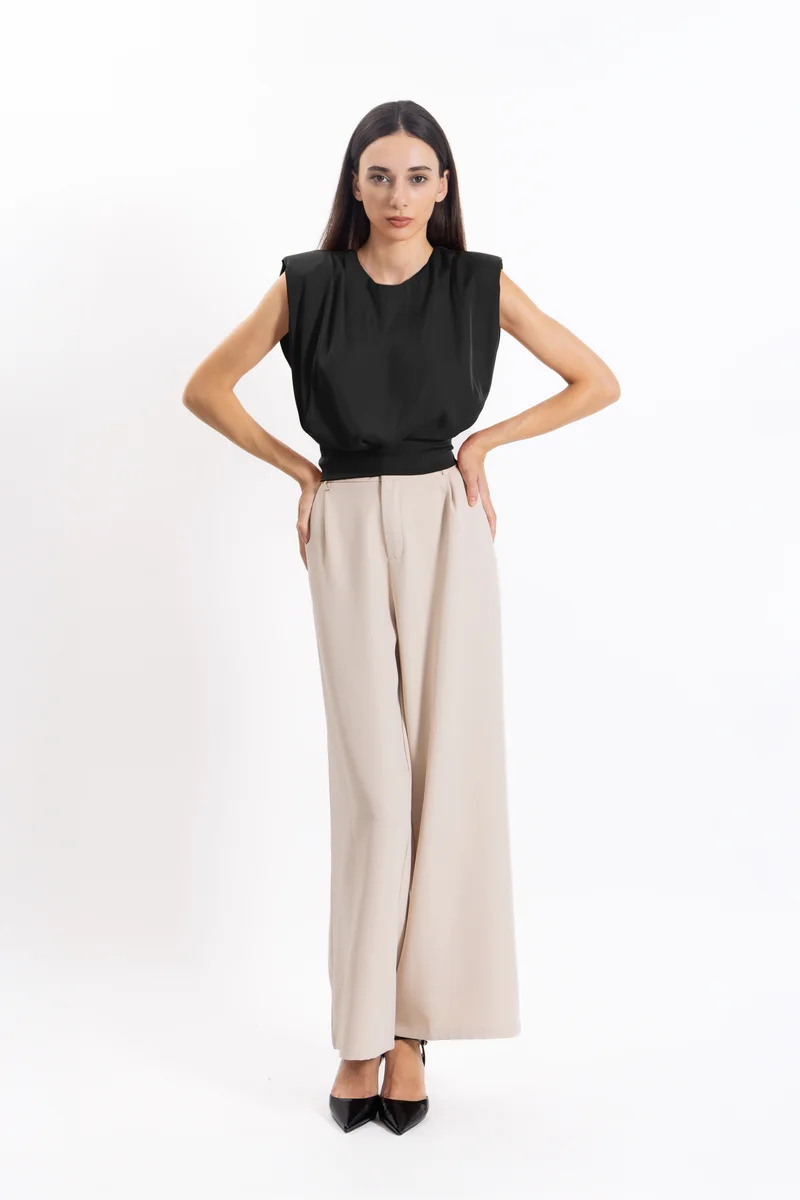 SHAPES SATIN BACK TIE TOP