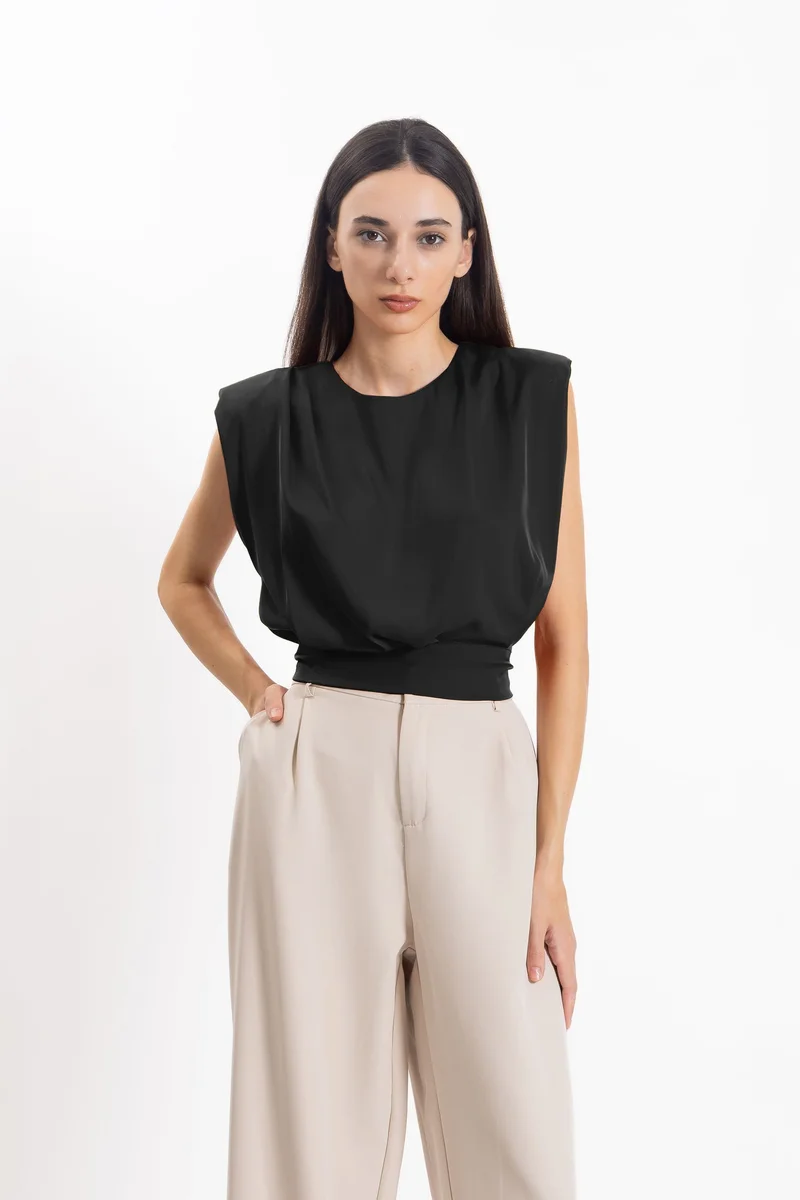 شايبس بلوزة ساتان بربطة خلفية