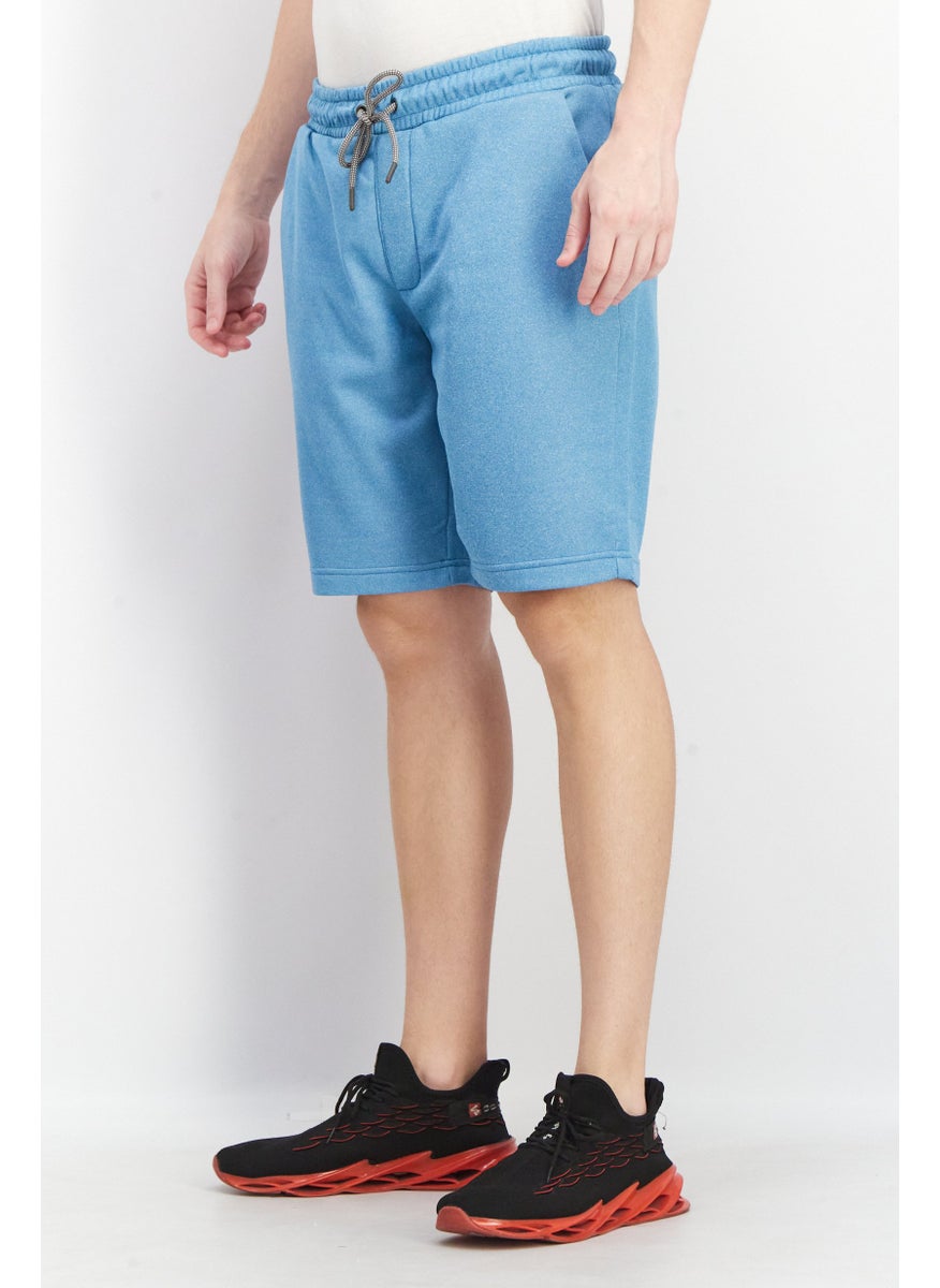 BRUNO MAGLI - Men Textured Drawstring Jogger Short, Turquoise - Image 1