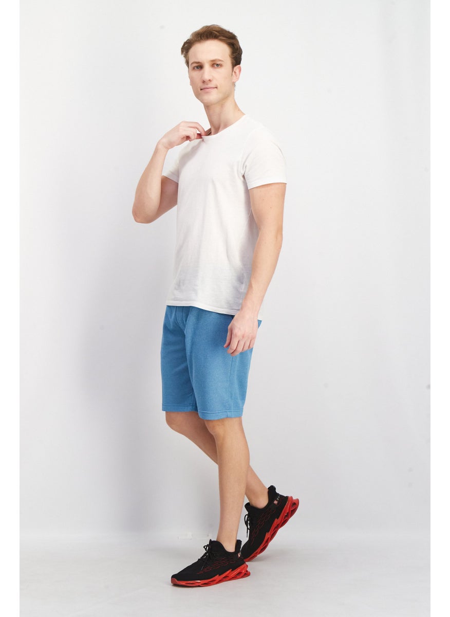 BRUNO MAGLI - Men Textured Drawstring Jogger Short, Turquoise - Image 1