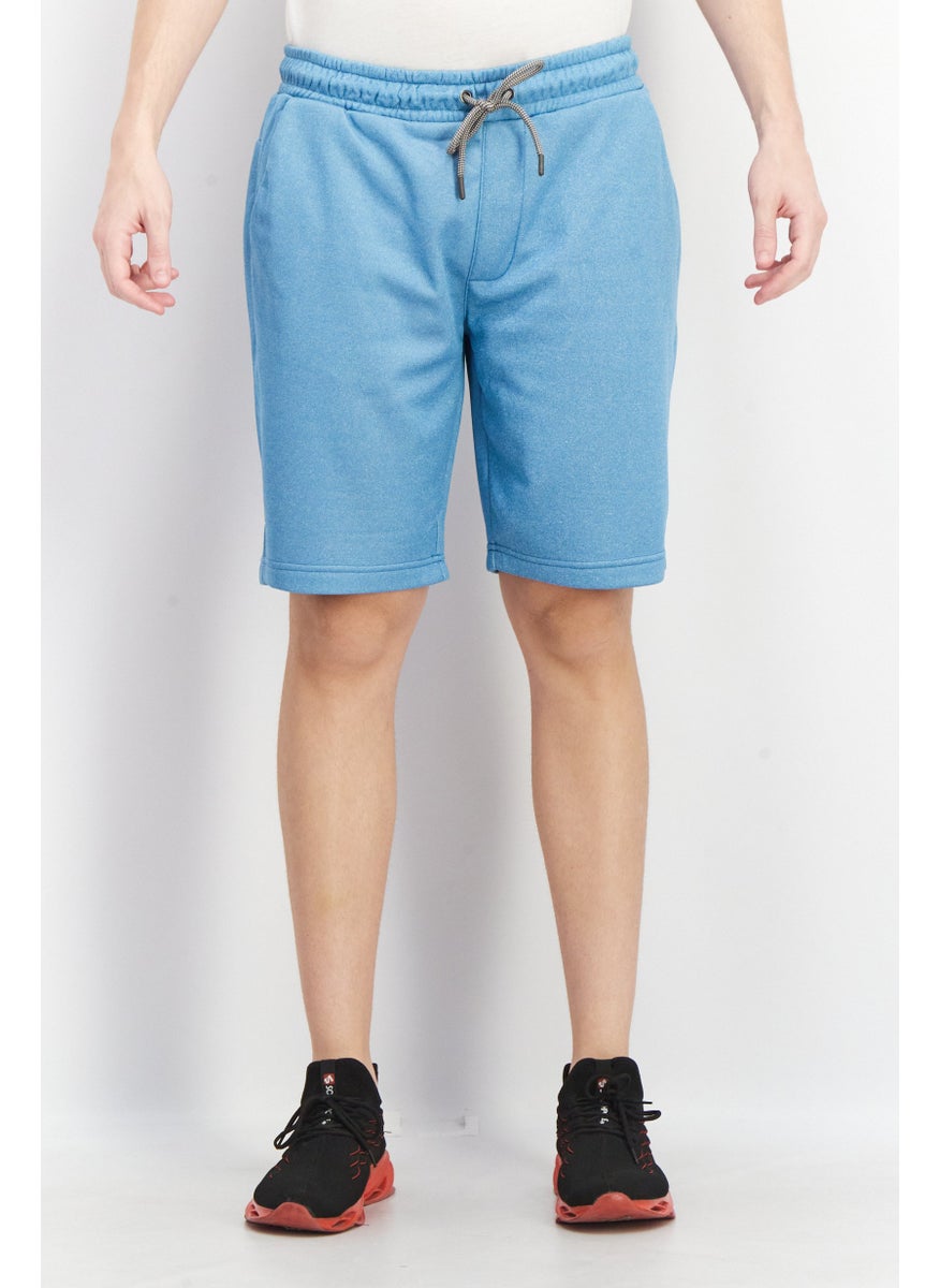 BRUNO MAGLI - Men Textured Drawstring Jogger Short, Turquoise - Image 1