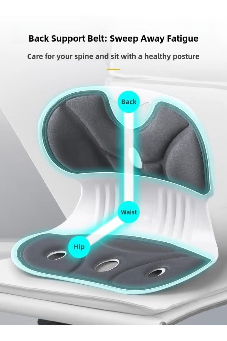 Seat Cushion and Lumbar Support Pillow Orthopedic Memory Foam Chair Back Cushion for Sciatica Lower Back & Tailbone Pain Relief, Adjustable Recliner Ergonomic Washable Versatile Pad for Car Office Gaming Chairs and Postpartum Waist Support Multi Functional Pain Relief ,Ergonomic Office Chair Cushion, Comfortable for Long Sitting for Adults and Children, Integrated Backrest Pillow Cushion - Image 1