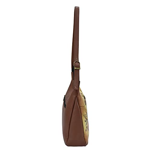 Anna by Anuschka Women Hand Painted Genuine Leather Medium Shopper Bag - Rustic Bouquet, Rustic Bouquet - Image 5