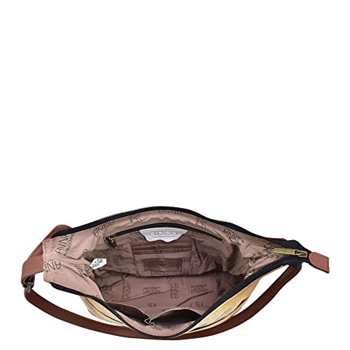 Anna by Anuschka Women Hand Painted Genuine Leather Medium Shopper Bag - Rustic Bouquet, Rustic Bouquet - Image 3