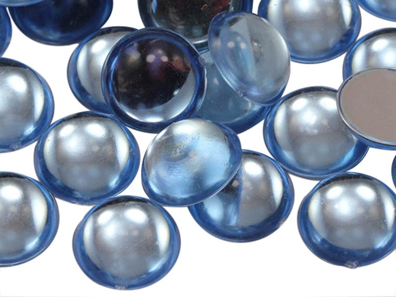 Allstarco 9mm Blue Sapphire Lite H118 Flat Back Acrylic Round Cabochon Pro Grade - 75 Pieces - Image 5