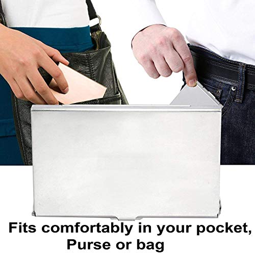 DAHSHA 5 Pack Stainless Steel ATM Visiting ID Card Credit/Debit Cards Business Card Case Holder for Men and Women – Silver - Image 4