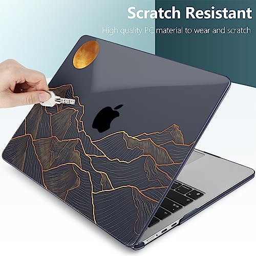 DONGKE Compatible with M4 MacBook Air 15 inch Case 2025 2024 2023 A3241 A3114 A2941 M3 M2 Liquid Retina Display Touch ID, Plastic Hard Case & Keyboard Skin & Screen Protector - Abstract Mountain - Image 4