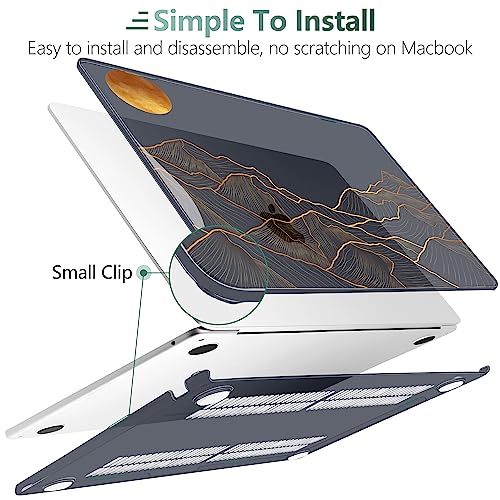 DONGKE Compatible with M4 MacBook Air 15 inch Case 2025 2024 2023 A3241 A3114 A2941 M3 M2 Liquid Retina Display Touch ID, Plastic Hard Case & Keyboard Skin & Screen Protector - Abstract Mountain - Image 3