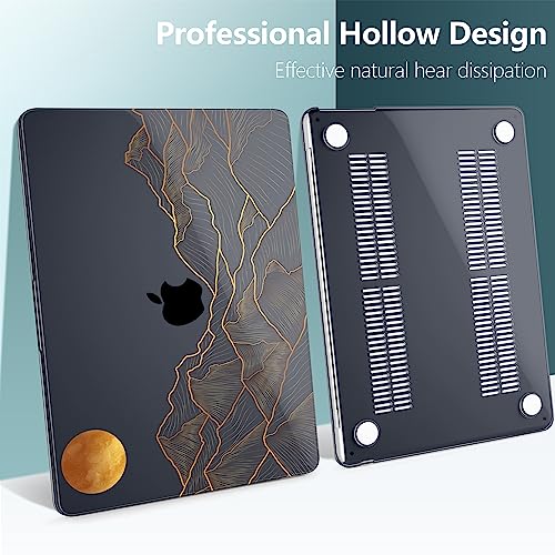 DONGKE Compatible with M4 MacBook Air 15 inch Case 2025 2024 2023 A3241 A3114 A2941 M3 M2 Liquid Retina Display Touch ID, Plastic Hard Case & Keyboard Skin & Screen Protector - Abstract Mountain - Image 5