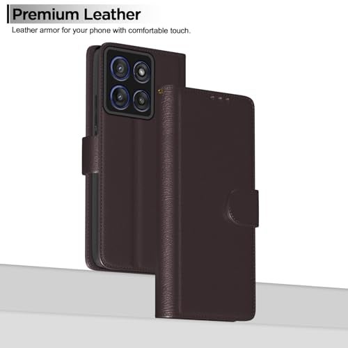 Pikkme Flip Cover for Motorola Moto Edge 60 Stylus 5G Leather Finish | Inside TPU with Card Pockets | Wallet Stand and Shock Proof | Complete Protection Flip Case(Coffee) - Image 2