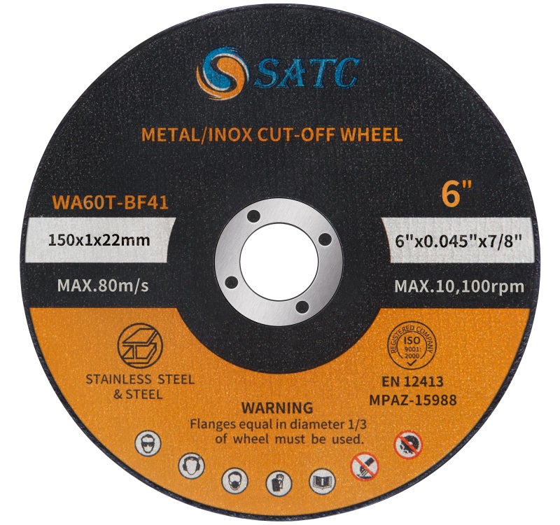 S SATC قرص قطع S SATC 6 بوصة 6" x.045 x7/8" لقطع المعادن 25 قطعة - Image 1