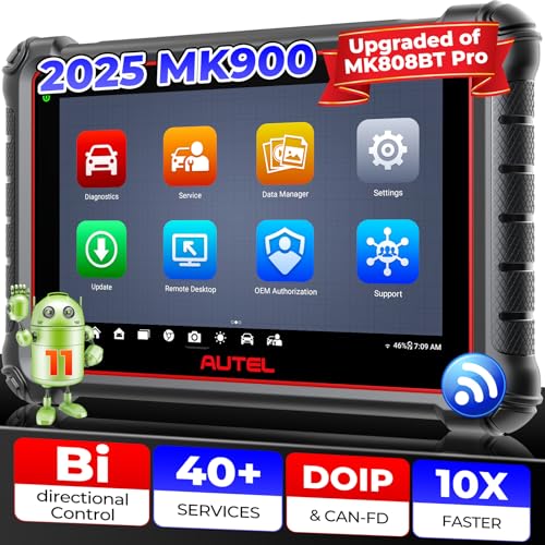Autel Scanner MaxiCOM MK900, 2025 MK900 2.0 Bidirectional Diagnostic Tool as MK900BT, Pro Ver. of MX900 MK808S MK808BT MX808S MK808Z, 40+ Resets, 3000+ Active Tests, All Sys, CAN-FD&DOIP, OS 11, FCA - Image 1