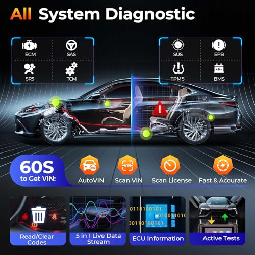 Autel Scanner MaxiCOM MK900, 2025 MK900 2.0 Bidirectional Diagnostic Tool as MK900BT, Pro Ver. of MX900 MK808S MK808BT MX808S MK808Z, 40+ Resets, 3000+ Active Tests, All Sys, CAN-FD&DOIP, OS 11, FCA - Image 5