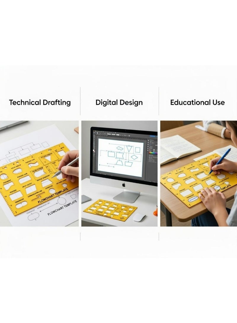 ارك مسطرة رسم المخططات الانسيابية والخوارزميات البرمجية من ARK - قالب هندسي بلاستيكي بتصميم Flowchart Template للطلاب والمهندسين - Image 2