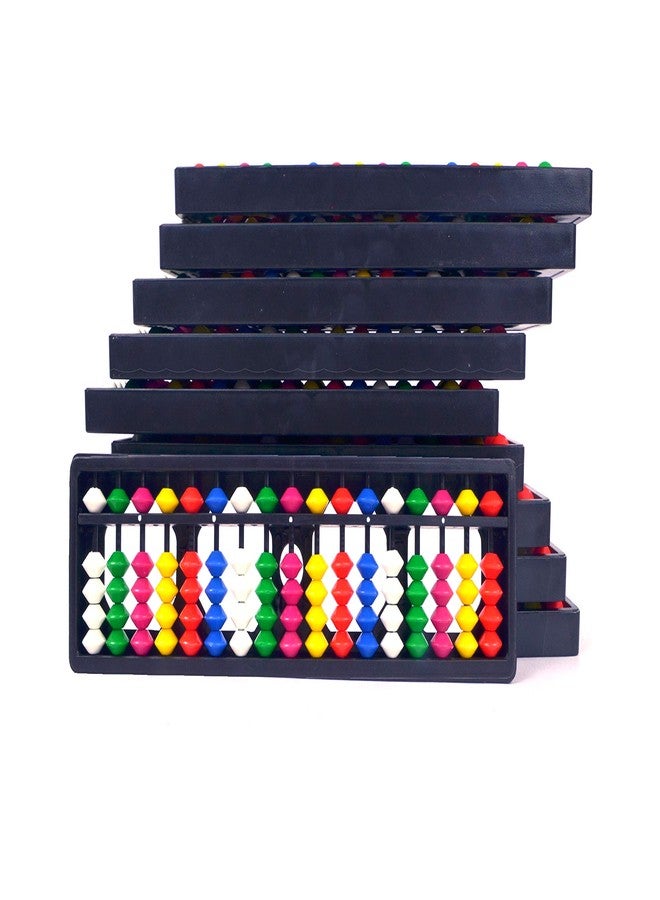 Spillbox مجموعة أدوات تعليم الرياضيات للأطفال من Spillbox Abacus، تتضمن 17 قضيبًا وخرزًا أبيض متعدد الألوان (عبوة من 10 قطع). - Image 1