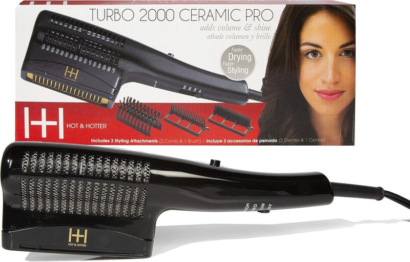Annie Hot and Hotter Turbo 2000 Ceramic Pro Professional Hair Styler with 3 Attachments - Image 1