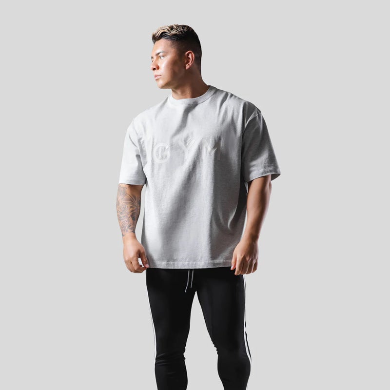 Cross-border Foreign Trade Summer Men's Sports Leisure Trendy Loose Large Size Short-sleeved T-shirt Men's Round Neck Top - Image 1