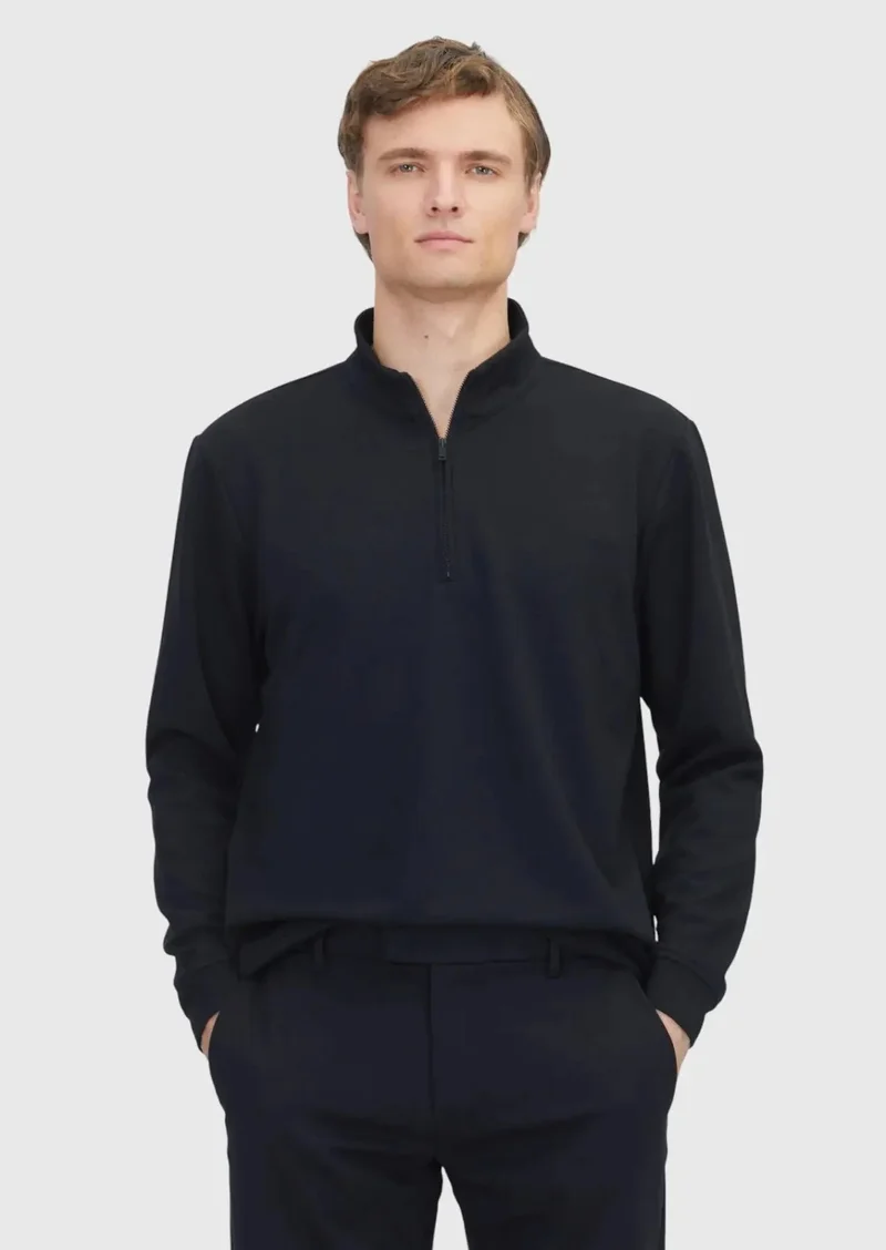 RAMSEY Black Turtleneck Plain Sweatshirt