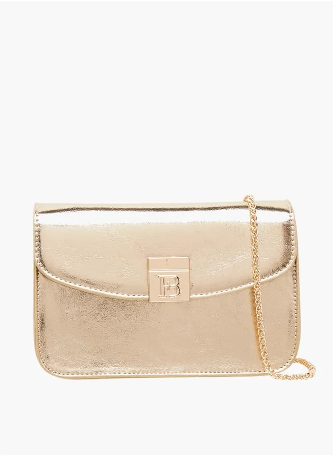 فلورا بيلا من شو إكسبرس Women's Metallic Crossbody Bag with Magnetic Closure and Chain Strap