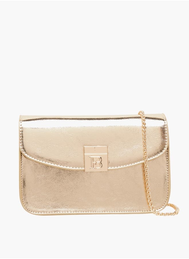 Flora Bella By Shoexpress - Women's Metallic Crossbody Bag with Magnetic Closure and Chain Strap - Image 1