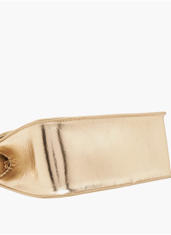 Flora Bella By Shoexpress - Women's Metallic Crossbody Bag with Magnetic Closure and Chain Strap - Image 1