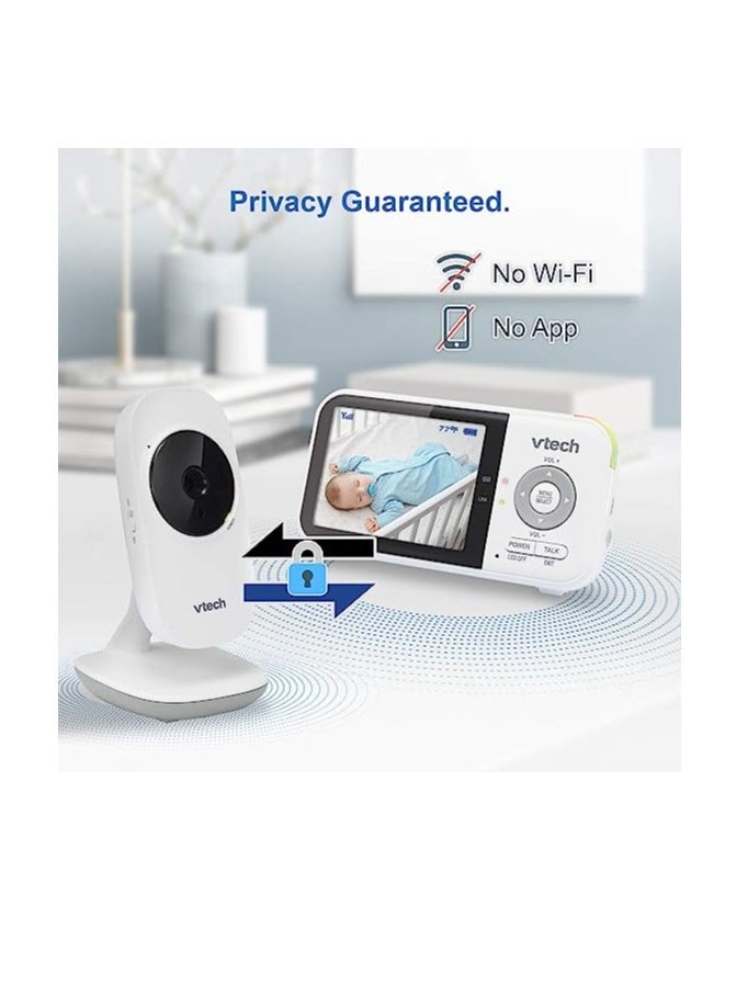 vtech - VTech VM819 Video Baby Monitor with 19Hour Battery Life 1000ft Long Range Auto Night Vision 2.8” Screen 2Way Audio Talk Temperature Sensor Power Saving Mode and Lullabies - Image 1