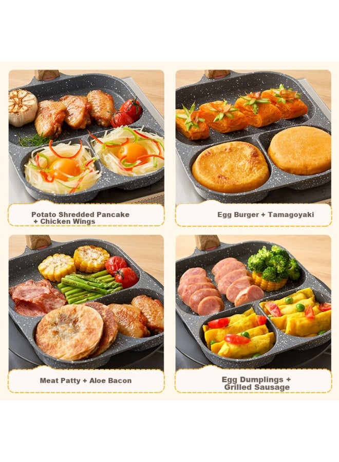 Asd Non-Stick Frying Pan With Three Holes For Steak And Eggs, Maifanshi Color, 18Cm Breakfast Burger Pan, Suitable For Open Flame, K12 - Image 4