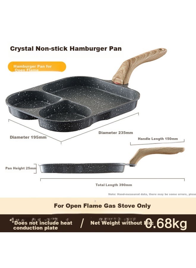 Asd Non-Stick Frying Pan With Three Holes For Steak And Eggs, Maifanshi Color, 18Cm Breakfast Burger Pan, Suitable For Open Flame, K12 - Image 1