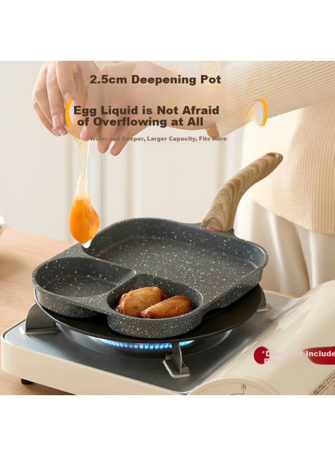 Asd Non-Stick Frying Pan With Three Holes For Steak And Eggs, Maifanshi Color, 18Cm Breakfast Burger Pan, Suitable For Open Flame, K12 - Image 3