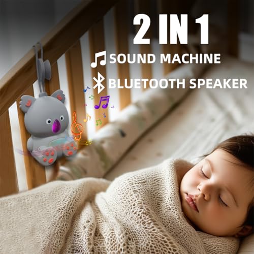 Junificent White Noise Machine for Baby with Bluetooth Speaker Portable Baby Sound Machine Sleep Soother Music for Nursery Travel Soothing Lullabies NonLooping Sounds Timer USBC Rechargeable - Image 5