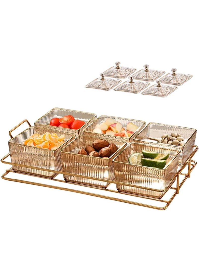 بيوينتي وجبة خفيفة صينية تقديم الحلوى مع غطاء 6 نظيفة - Image 1