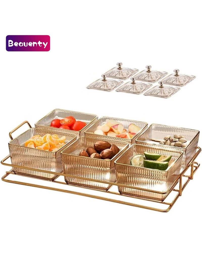 بيوينتي وجبة خفيفة صينية تقديم الحلوى مع غطاء 6 نظيفة - Image 1