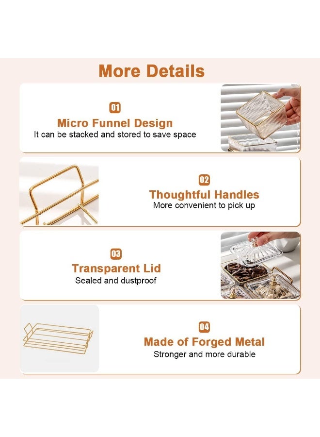 بيوينتي وجبة خفيفة صينية تقديم الحلوى مع غطاء 6 نظيفة - Image 2